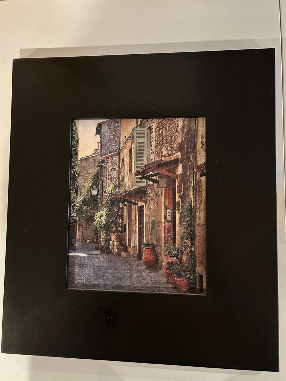 Black Framed Village Street Wall Art